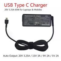 ราคา 20V 3.25A 65W USB CประเภทCแล็ปท็อปUniversal Power Adapter ChargerสำหรับLenovo Yoga 5 Pro X1 t470p Asus B9440UA UX390 (1735353173331314652)