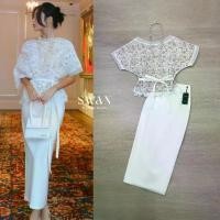 ราคา Swan Studio S01 Size M Set 4 ชิ้น เสื้อ+กระโปรง+สายผ้าพันเอว+สร้อยคอ เสื้อลูกไม้ลายดอกสีขาว (1734478966479291793)