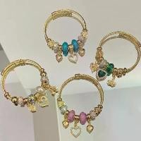ราคา กำไล MIVARO ประดับคริสตัลเพชร จี้รูปหัวใจ ดีไซน์เปิดปรับได้ กำไลคู่สำหรับเพื่อนสนิท (1734556355938583994)