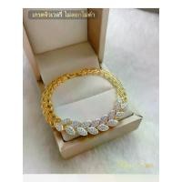 ราคา กำไล / สร้อยข้อมือสร้อยข้อมือลายใบมะกอกประดับเพชรฉลุลายใบมะกอกทั้งเส้น ยาว18cm (1734519041496155786)