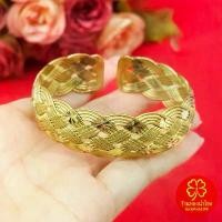 ราคา กำไล C ทองเหลือง(งานดิบ) ไม่ชุบ ลายเปียจิกสลับตัดลาย ฟรีไซส์ ปรับขนาดได้ กำไลซีโบราณ ใส่อาบน้ำได้ (1734765488209233257)