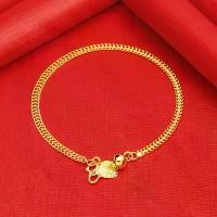 ราคา COD มีเก็บเงินปลายทาง กำไลข้อมือ ทอง 24k กำไล ทอง กำไลทองคำแท้ สร้อยข้อมือครึ่งสลึง ข้อมือทอง1สลึง กำไลมงคลนำโชค สร้อยข้อมือทองเค ลายเลส ลายบล็อค ไม่ลอก ไม่ดำ ชุบด้วยเศษทองคำแท้ (1734402875262273386)