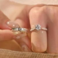 ราคา แหวนคู่รักแบบเปิดประดับโมอิสซาไนต์จำลอง แหวนคู่สำหรับชายและหญิง 1 กะรัต แหวนเพชรสำหรับแต่งงาน หมั้น ขอแต่งงาน ของขวัญ (1735182773227521367)