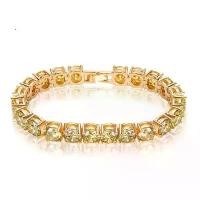 ราคา เครื่องประดับฮิปฮอปวินเทจ ชุบทอง 18K คุณภาพสูง ประดับด้วยพลอยโทแพซสีขาวทรงกลมขนาด 8 มม. และเพชร CZ สร้อยข้อมือเทนนิส ของขวัญ สร้อยข้อมือทองคำ (1734966746513770398)