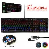 ราคา คีย์บอร์ด แม็คคานิคอล NUBWO รุ่น X-LUTION M+ X21 BLUE SWITCH ตั้งมาโครได้ (1734556689165485638)