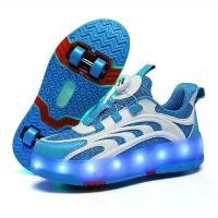 ราคา รองเท้าเด็ก Heelys สี่ล้อเรืองแสง รองเท่Roller Skate แบบซ่อน ล้อสวมใส่ได้สองแบบ พร้อมล้อรองเท้าเรืองแสง ของ แต่ง จักรยาน ฟิก เกียร์ ไฟฟ้า กระดี น้า ใหม่ เด็ก ผู้ชาย รอก สปิน เสีย (1735030456477123860)