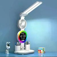 ราคา ข้อเสนอจำกัด: โคมไฟตั้งโต๊ะ LED สำหรับโคมไฟตั้งโต๊ะศึกษา ไฟอ่านหนังสือ ไฟกลางคืน LED พร้อมพัดลม นาฬิกา LED แสดงโคมไฟตั้งโต๊ะอ่านหนังสือ (1735459418138904526)