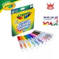 ราคา Crayola SuperTips เครโยล่า สีเมจิกล้างออกได้ 10 / 20/ 50 / 100 สี รับประกันสินค้า ของแท้ Crayola Broad Line Ultra Clean Washable Markers 10 colors เครโยล่า ปากกา สีเมจิก ล้างออกได้ 10สี 58-7851 (17354