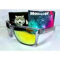 ราคา ❄แว่นกันแดด MonsterX กรอบสีดำใส เลนส์สีทอง X2★ลดราคา (1735455454540236681)