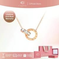 ราคา ลดราคา 5.5% [CELOVIS] สร้อยคอจี้แหวนคู่แบบเชื่อมต่อ zirconia รุ่น Athena ตัวเลขโรมัน สายโซ่สีทองชมพู (1735466398032365291)