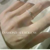 ราคา ESCOBALแหวนเงินแท้ diamond-set hollow แหวนเพชร แหวนปรับขนาด สไตล์ใหม่ แหวนมงคล แหวนเพชร ของขวัญ สร้อย คอ พร้อม จี้ ผู้ชาย (1734607028569147088)