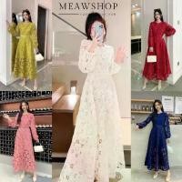 ราคา เดรสลูกไม้แขนยาว+เข็มขัด M-2XL ชุดออกงาน ฉลุ ราตรี ไปงาน ไปวัด ทำบุญ ออกงานคุณแม่ งานป้าย สวยๆ THE CLASSIC (1734578919821181957)