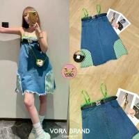 ราคา SAM9 งานป้าย Vora Dress ชุดเดรสยีนส์สั้นสายเดี่ยว + เข็มขัด สำหรับผู้หญิง เสื้อผ้าแฟชั่นผู้หญิง ไซส์ Xs-L (1735352524187010986)