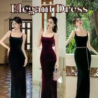 ราคา เดรสสไตล์เวียดนาม, ชุดสตรี, สีดำและสีแดง, เดรสสายเดี่ยว, เดรสหางปลา, วัสดุกำมะหยี่, เดรส Hiso, ชุดราตรี, สไตล์วินเทจ, เหมาะสำหรับงานปาร์ตี้, 9605 (1731049153544751187)