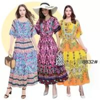 ราคา เดรส ชุดเดรสยาว เดรสผ้าสปันลายเข้าใหม่ มีเชือกผูกเอว ผ้าดีใส่สบาย ใส่ได้ทุกโอกาส (1734636223428330692)