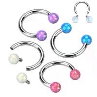 ราคา 【liuns】 สแตนเลสผ่าตัด ออปอล แหวนจมูกรูปโค้งเสือดาว แหวน septum แหวนแท่งวงกลมรูปโค้งเสือดาว สำหรับ conch/daith/rook เครื่องประดับเจาะริมฝีปาก (1735258885022582465)