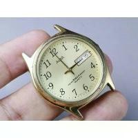 ราคา นาฬิกา Vintage มือสองญี่ปุ่น ALBA V743 7A00 ระบบ QUARTZ ผู้ชาย ทรงกลม กรอบทอง หน้าทอง หน้าปัด 35มม ตัวเรือนสแตนเลส สินค้าขายดี (1735328387494479385)