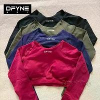 ราคา เสื้อครอปแขนยาวคอกลมสำหรับผู้หญิง DFYNE ขายดีที่สุดบน Amazon ดีไซน์โชว์เอว ด้านหลังเว้า สำหรับเล่นกีฬา โยคะ และฟิตเนส (1735502342705284964)