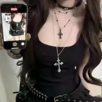 ราคา Black Cross Beaded Necklace, Korean Retro Double-Layered Collarbone Chain, High-End Minimalist Style Neck Accessory (1735274378937534047)