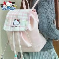 ราคา Sanrio New Cartoon Backpack Cute Small Backpack Hello Kitty Vintage Plaid Large Capacity Backpack Outing Storage Bag (1734809274614908391)