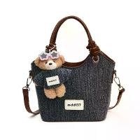 ราคา Women's Handbag, Fashion Denim, Korean Style, Vintage Design, Solid Color, Vegetable Basket Bag, Fashion, Casual, Luxury Women's Bucket Bag, Multi purpose Women's Shoulder Bag, Suitable for Travel (17