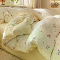 ราคา 4 IN 1 100% Cotton Rainbow Horse Printed Children's Bedding Set Cartoon Style Skin-Fried Bedding Set Duvet Cover Flat Sheet/Pillowcase Set Single Queen King Size (1734611673342903386)