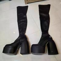 ราคา รองเท้าบูท NAKED WOLFE Leather Spice Black Stretch Boots ของแท้ [พร้อมส่ง] (1735480220664694474)