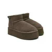 ราคา Rockfish รองเท้าบูทกันหนาว ORIGINAL MAXI FLATFORM BOOTS MINI (3.5inch) - COCOA (1734279189753661186)