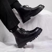 ราคา Men's Leather Boots Autumn New British Style Martin Boots Men's Boots Black Chelsea Boots (1733810149911594077)