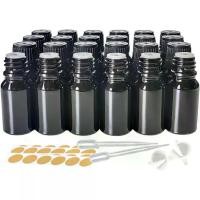 ราคา 24 Pack 10ml Black Glass Essential Oils Bottles Empty Glass Dropper Vials Sample Bottle With Orifice Reducer and lid,for Aromatherapy Oils (Black, 10ml) (1735053319845218267)