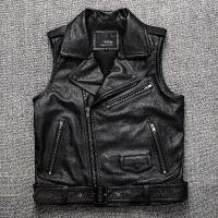 ราคา เสื้อกั๊กมอเตอร์ไซค์ Harley สำหรับผู้ชาย หนังวัวชั้นแรก หนังแท้ สไตล์ปก เสื้อกั๊ก ลำลอง อินเทรนด์ มาใหม่ 2024 Man Clothing (1730644134158501940)