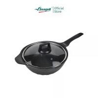 ราคา Seagull กระทะทรงลึกเคลือบลายหินอ่อน เอ็มเพอเรอร์ 28 ซม. พร้อมฝาแก้ว Emperor Marble Deep Fry Pan with Glass Li (1735335197764978202)