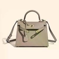 ราคา Genuine leather women's bag, Kelly bag, fashionable commuter bag, ep palm pattern cowhide crossbody bag, women's handbag (1734469317846074895)