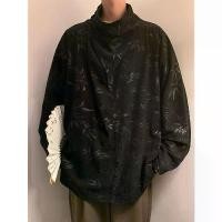 ราคา New Chinese Style National Style Yohji Yamamoto Hoodie for Men, Autumn and Winter Half High Collar Long Sleeve T-Shirt, Pile Collar Corduroy Jacket (1733902743284188821)