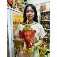 ราคา [COD] [Tiktok]เศียรครู พระพิฆเนศ สำหรับบูชา ขนาดกลาง กว้าง 8 นิ้ว สูงรวมฐาน 14 นิ้ว ฟรีฐานปิดทอง งานสวย เนื้อเรซิ่น ปิดทองเค ฝีมือประณีต มี 11 สี หัวโขน เศียรครู เศียรเทพ ของที่ร (1735386561566443046)
