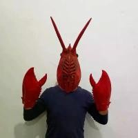 ราคา ส่งจากไทยหน้ากากกุ้ง ชุดมนุษย์กุ้ง ชุดฮาโลวีน กุ้ง shrimp man mask party suit Crawfish cosplay lobster fancy สวัสดิการสด (1733790270475699899)