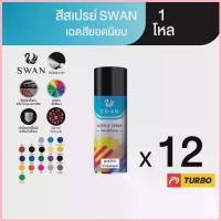 ราคา TURBO SWAN สีสเปรย์สวอน เฉดสียอดนิยม 1 โหล Aerosol Spray Paint ฉีดพ่นใช้งานอเนกประสงค์ ยึดเกาะดี ติดทนนาน ซีโอดี (1735016483013822292)