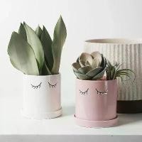 ราคา Cute Eyelash Plant pot 4" กระถางต้นไม้เซรามิค น่ารักตะมุตะมิ ไซร์กระถางต้นไม้ 4นิ้ว (1735036409721095670)
