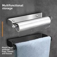 ราคา [Oossoo] 304 Stainless Steel Paper Towel Holder Punch-Free Towel Rack Wall Mounted Roll Paper Stand for Bathroom Kitchen Wipes Hanging (1735006129574807342)