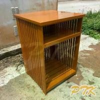 ราคา ชั้นวางของ ไม้สัก 50*50*80 ซม. ชั้นวางตู้เย็นเล็ก ชั้นวางหลังสือ สีย้อม-ส้มอิฐ shelf / Rack. **มีรับประกัน** (1734644713105295190)