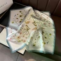ราคา Simple design printed plain crepe satin camellia silk scarf silk scarf small scarf 100% mulberry silk gift small fragrance (1735469535940543849)