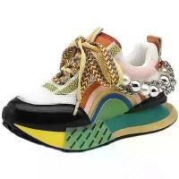 ราคา รองเท้าผ้าใบผู้หญิงแบบมีส้นหนา รุ่น Pearl Chunky Sneakers รองเท้าวิ่งลำลองตาข่าย รองเท้าผ้าใบพื้นหนา รองเท้ากีฬาผู้หญิง Zapatillas Mujer (1735216878969128842)