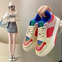 ราคา 2025 Summer New Style Color-Block White Sneakers for Women, Trendy Student Breathable Shoes, Versatile Casual Sneakers for Women 1221-1 (1735199895019554308)