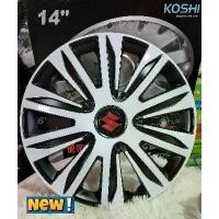 ราคา ฝาครอบล้อกะทะลายแต่ง14นิ้ว[83สีขาวขอบขาวมุก]Free sticker (1734892640073778595)