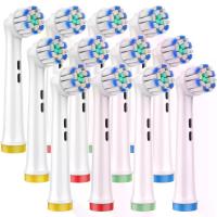 ราคา Soft Replacement Toothbrush Heads for Sensitive Gums – Compatible with Oral-B Braun, Fits 7000, Pro 1000, 500, 3000 Series, 12 Pack with Color-Coded Rings. (1734754671017625246)