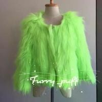 ราคา ผ้าพันคอขนมิ้ง,ผ้าพันคอ,เสื้อขนมิ้ง เสื้อขนเฟอร์สีเขียวนีออน ขาย (1735009853293757854)