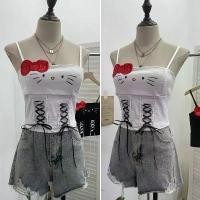 ราคา สายเดี่ยว ไหม พรม,เสื้อ สายเดี่ยว เสื้อครอป,วอนบิน เสื้อกล้าม,เสื้อสายเดี่ยวแบบมีฟองน้ำพร้อมโบว์และสายรูด รุ่น Sweetheart Hot Girl แขนสั้นไม่มีแขน1278 เสื้อยืด ถูก และ ดี (1735010630673729288)