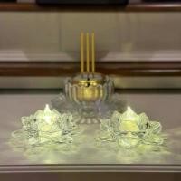 ราคา เทียน LED คริสตัลมงคล เสมือนจุดเทียนจริง สำหรับจุดบูชาบนหิ้งพระ พร้อมเชิงเทียนดอกบัว (1734492946710824450)