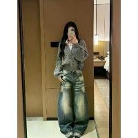 ราคา BoBo Jeans สินค้าพร้อมส่งกรุงเทพฯ กางเกงยีนส์ดาบโค้งลายแมวฟอกเก่าวินเทจ ผู้หญิงฤดูร้อน คําแนะนําการขายที่ร้อนแรงในเดือนนี้ (1735455621895587391)
