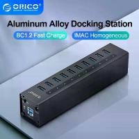 ราคา ORICO A3H10 Aluminum High Speed 10 Ports USB 3.0 HUB with Power Adapter for Laptops(Black) (1733793145572918684)